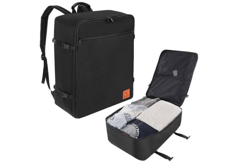 Granori Handgepäckkoffer Rucksack "Dreampack Jumbo" – Leichter 55x40x20 cm Reiserucksack 40 L, riesiges aufklappbares Platzwunder mit Kompressionsfunktion von Granori