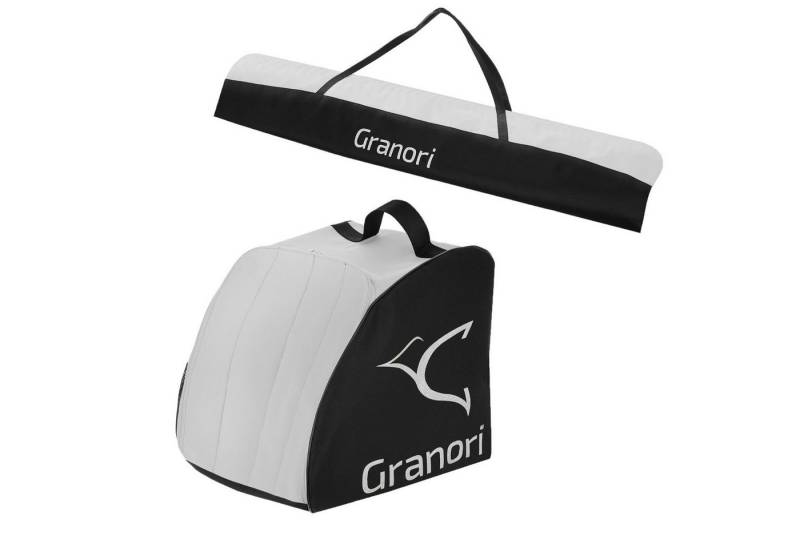 Granori Skitasche / Skisack + Skischuhtasche Kombi-Set für 1 Paar Skischuhe & Skier (Spar-Set), mit Entwässerungsöffnungen von Granori