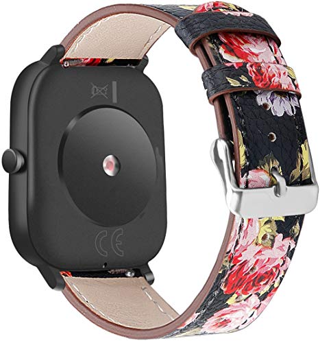 Uhrenarmbänder kompatibel mit Amazfit GTR 42mm / GTS 2 / GTS 3 / Bip 3 / ZEPP E/GTS 4 mini, Gransho Vintage Leder Armband (20mm, Pattern 7) von Gransho