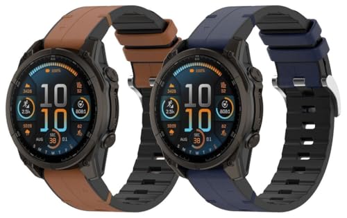Gransho Silikon Uhrenarmband kompatibel mit Garmin Descent MK3 43mm / Fenix 8 43MM / Instinct E 40mm / EPIX Pro 42mm / Fenix 5S Plus, Ersatzarmband Sportarmband Uhr Zubehör NO250810 (B [Pack of 2]) von Gransho