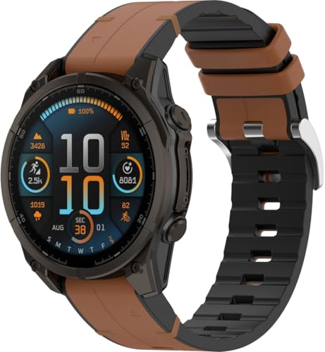 Gransho Silikon Uhrenarmband kompatibel mit Garmin Descent MK3 43mm / Fenix 8 43MM / Instinct E 40mm / EPIX Pro 42mm / Fenix 5S Plus, Ersatzarmband Sportarmband Uhr Zubehör NO250810 (Brown) von Gransho