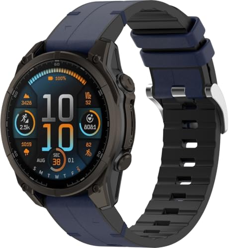 Gransho Silikon Uhrenarmband kompatibel mit Garmin Descent MK3 43mm / Fenix 8 43MM / Instinct E 40mm / EPIX Pro 42mm / Fenix 5S Plus, Ersatzarmband Sportarmband Uhr Zubehör NO250810 (Dark Blue) von Gransho