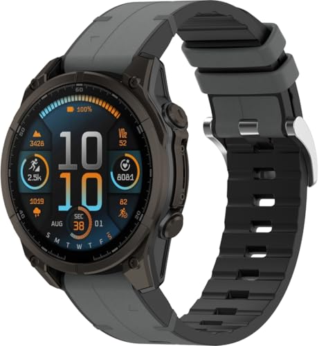 Gransho Silikon Uhrenarmband kompatibel mit Garmin Descent MK3 43mm / Fenix 8 43MM / Instinct E 40mm / EPIX Pro 42mm / Fenix 5S Plus, Ersatzarmband Sportarmband Uhr Zubehör NO250810 (Grey) von Gransho