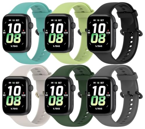 Gransho Uhrenarmband kompatibel mit Honor Watch 5, Premium Weiches Silikon Verstellbarer Ersatzgurt NO250922 (B [Pack of 6]) von Gransho