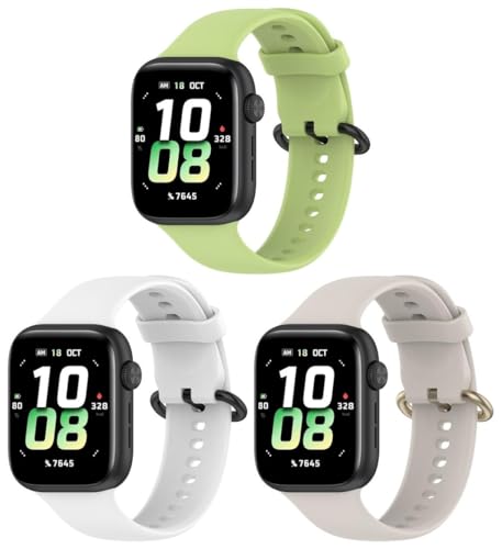 Gransho Uhrenarmband kompatibel mit Honor Watch 5, Premium Weiches Silikon Verstellbarer Ersatzgurt NO250922 (E [Pack of 3]) von Gransho