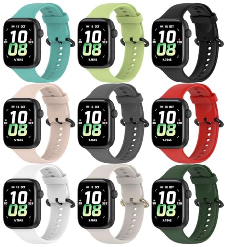 Gransho Uhrenarmband kompatibel mit Honor Watch 5, Premium Weiches Silikon Verstellbarer Ersatzgurt NO250922 (E [Pack of 9]) von Gransho