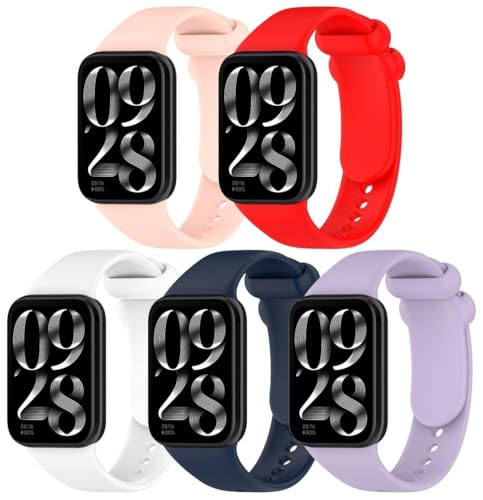 Gransho kompatibel mit Redmi Watch5 / Watch 4 Uhrenarmbänder Soft Silikon Classic Ersatz NO250816 (F [Pack of 5]) von Gransho