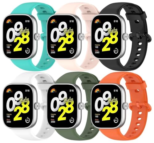 Gransho kompatibel mit Redmi Watch5 eSIM/Watch 5 / Watch4 Uhrenarmbänder Soft TPU Classic Ersatz NO250909 (H [Pack of 6]) von Gransho