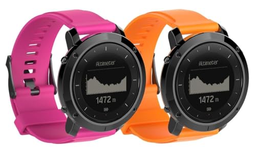 Gransho kompatibel mit Suunto Traverse Uhrenarmbänder Soft Silikon Classic Ersatz NO250726 (A [Pack of 2]) von Gransho