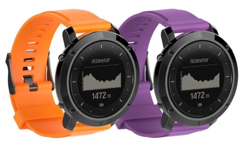 Gransho kompatibel mit Suunto Traverse Uhrenarmbänder Soft Silikon Classic Ersatz NO250726 (D [Pack of 2]) von Gransho