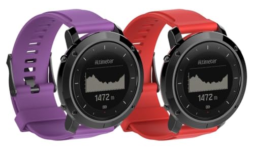 Gransho kompatibel mit Suunto Traverse Uhrenarmbänder Soft Silikon Classic Ersatz NO250726 (F [Pack of 2]) von Gransho