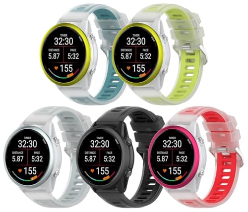 Gransho kompatibel mit Ticwatch Pro 2021 / Pro 3 lite/Pro 2020 / Pro 3 / Pro X Uhrenarmbänder Soft Silikon Classic Ersatz NO250923 (22mm, H [Pack of 5]) von Gransho