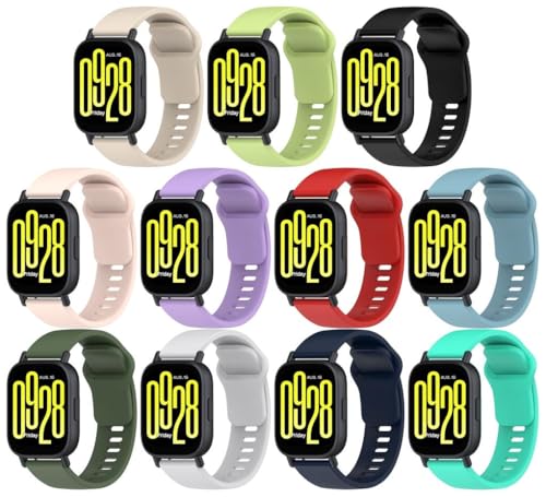 Gransho kompatibel mit Xiaomi Redmi Watch 5 Lite/Redmi Watch5 Active Armband, Silikon Uhrenarmband Sportarmband NO250827 (A [Pack of 11]) von Gransho