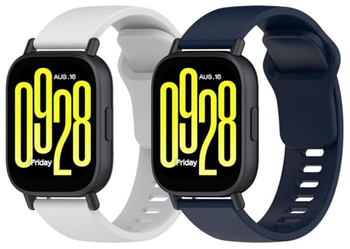 Gransho kompatibel mit Xiaomi Redmi Watch 5 Lite/Redmi Watch5 Active Armband, Silikon Uhrenarmband Sportarmband NO250827 (A [Pack of 2]) von Gransho