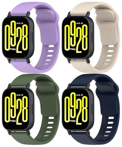 Gransho kompatibel mit Xiaomi Redmi Watch 5 Lite/Redmi Watch5 Active Armband, Silikon Uhrenarmband Sportarmband NO250827 (C [Pack of 4]) von Gransho