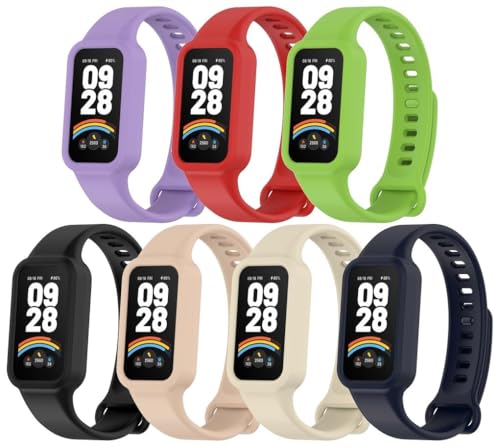Gransho kompatibel mit Xiaomi Smart Band 9 active/Redmi 3 Armband, TPU Uhrenarmband Sportarmband NO250920 (C [Pack of 7]) von Gransho