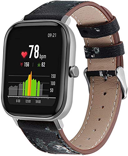 Schnellverschluß Uhrenarmbänder kompatibel mit Amazfit GTS 3 / GTS 2 / GTS 2 Mini - Leder Armbänder für Herren und Damen im eleganten Stil (20mm, Pattern B) von Gransho