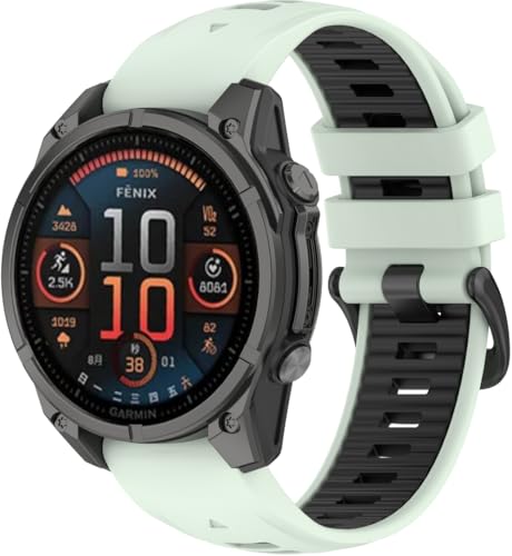 Silikon Uhrenarmbänder kompatibel mit Garmin Fenix 6S Pro/Instinct 2S / Fenix 8 43MM / Fenix 5S / Descent MK3i 43mm, Gebürstete Edelstahl Schnalle NO250701 (Pattern E) von Gransho