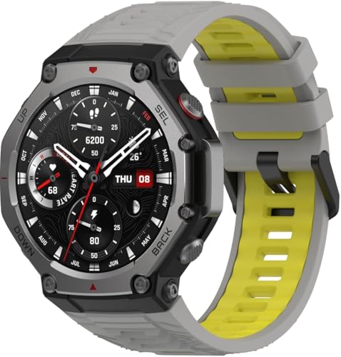 Silikon Uhrenarmband kompatibel mit Amazfit T-Rex 3, mit Schnellverschluss NO250816 (Pattern B) von Gransho