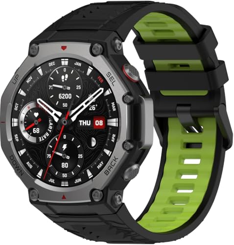 Silikon Uhrenarmband kompatibel mit Amazfit T-Rex 3, mit Schnellverschluss NO250816 (Pattern C) von Gransho