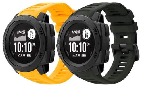Silikon Uhrenarmband kompatibel mit Garmin Instinct/Instinct 2, mit Schnellverschluss NO250629 (D [Pack of 2]) von Gransho
