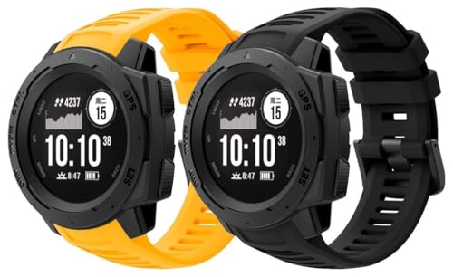 Silikon Uhrenarmband kompatibel mit Garmin Instinct/Instinct 2, mit Schnellverschluss NO250629 (E [Pack of 2]) von Gransho