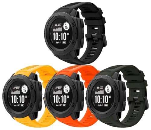 Silikon Uhrenarmband kompatibel mit Garmin Instinct/Instinct 2, mit Schnellverschluss NO250629 (I [Pack of 4]) von Gransho