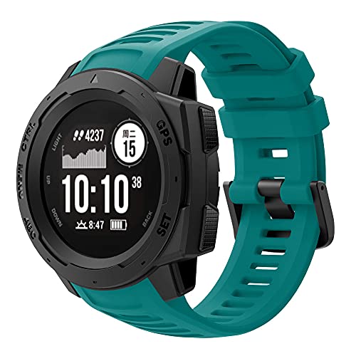 Silikon Uhrenarmband kompatibel mit Garmin Instinct/Instinct 2, mit Schnellverschluss NO250629 (Pattern D) von Gransho