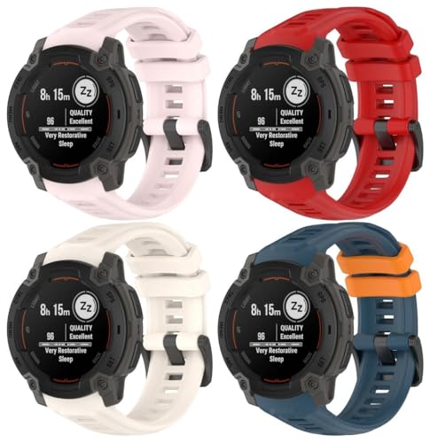 Silikon Uhrenarmband kompatibel mit Garmin Instinct E 45mm, mit Schnellverschluss NO250818 (A [Pack of 4]) von Gransho