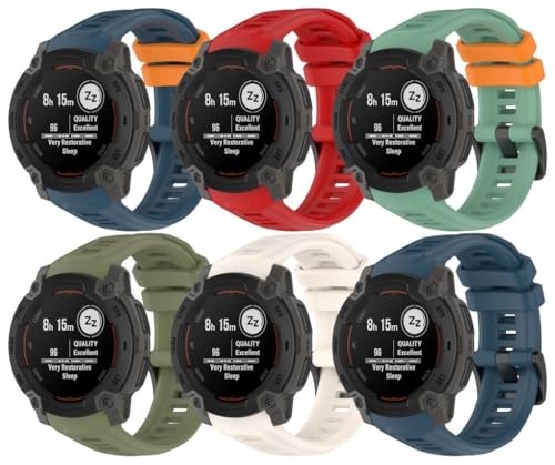 Silikon Uhrenarmband kompatibel mit Garmin Instinct E 45mm, mit Schnellverschluss NO250818 (A [Pack of 6]) von Gransho