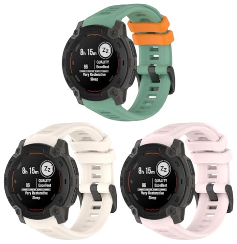 Silikon Uhrenarmband kompatibel mit Garmin Instinct E 45mm, mit Schnellverschluss NO250818 (B [Pack of 3]) von Gransho