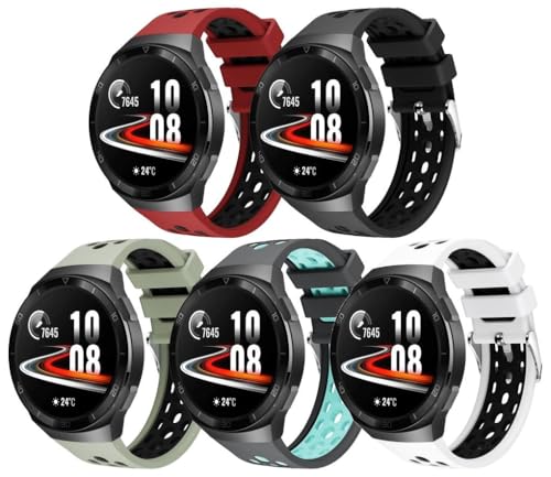 Silikon Uhrenarmband kompatibel mit Huawei Watch GT 2e, mit Schnellverschluss NO250805 (D [Pack of 5]) von Gransho