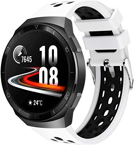 Silikon Uhrenarmband kompatibel mit Huawei Watch GT 2e, mit Schnellverschluss NO250805 (Pattern D) von Gransho