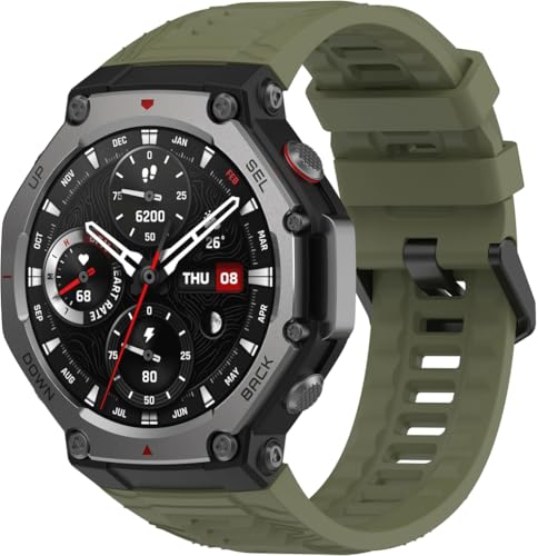 Uhrenarmband kompatibel mit Amazfit T-Rex 3, Premium Weiches Silikon Verstellbarer Ersatzgurt NO250830 (Pattern A) von Gransho