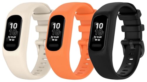 Uhrenarmband kompatibel mit Garmin Smart 5 / Vivosmart 5, Premium Weiches Silikon Verstellbarer Ersatzgurt NO250812 (C [Pack of 3]) von Gransho