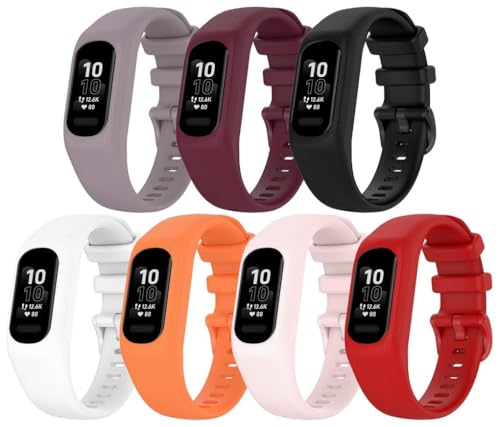 Uhrenarmband kompatibel mit Garmin Smart 5 / Vivosmart 5, Premium Weiches Silikon Verstellbarer Ersatzgurt NO250812 (H [Pack of 7]) von Gransho