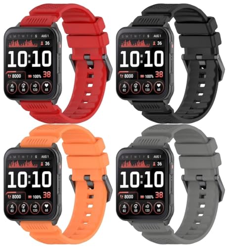 Uhrenarmband kompatibel mit Garmin Venu X1, Premium Weiches Silikon Verstellbarer Ersatzgurt NO250915 (B [Pack of 4]) von Gransho