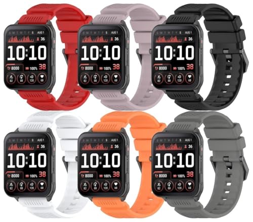 Uhrenarmband kompatibel mit Garmin Venu X1, Premium Weiches Silikon Verstellbarer Ersatzgurt NO250915 (J [Pack of 6]) von Gransho