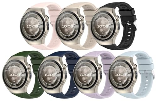 Uhrenarmband kompatibel mit Huawei Watch 5 42mm, Premium Weiches Silikon Verstellbarer Ersatzgurt NO250922 (A [Pack of 7]) von Gransho