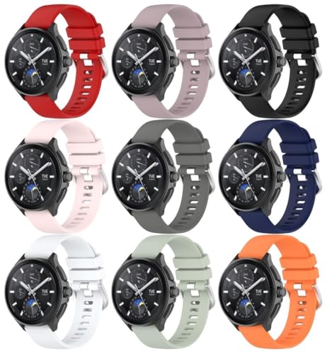 kompatibel mit Garmin Active S/Venu 2S / Vivoactive 4S / Forerunner 265S / Move 3S Uhrenarmbänder Soft Silikon Classic Ersatz NO250827 (18mm, E [Pack of 9]) von Gransho