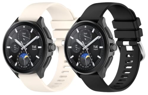kompatibel mit Garmin Forerunner 165 / Vivomove HR Sport / 168 / Active 5/55 Uhrenarmbänder Soft Silikon Classic Ersatz NO250827 (20mm, B [Pack of 2]) von Gransho
