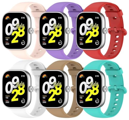 kompatibel mit Redmi Watch5 eSIM/Watch 5 / Watch4 Uhrenarmbänder Soft TPU Classic Ersatz NO250909 (G [Pack of 6]) von Gransho