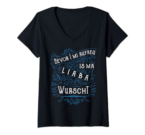 Damen Bevor i mi aufreg Tracht Bayrischer Dialekt Spruch Bayern T-Shirt mit V-Ausschnitt Damen Bevor i mi aufreg Tracht Bayrischer Dialekt Spruch Bayern T-Shirt mit V-Ausschnitt von Grantler aus Bayern & Bayrische T-Shirts