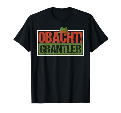 Grantler & Bayrisch Geschenk Herren T-Shirt Schwarz S Klassisch mit lustigen Grantler Motiven Halbarm Crew-Ausschnitt Bayerische Themen-Designs von Grantler & Bayrisch Geschenk