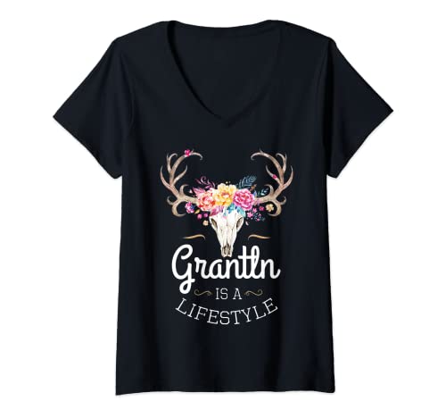 Damen Grantln is a Lifestyle Trachtenshirt Damen Dirndl T-Shirt mit V-Ausschnitt Damen Grantln is a Lifestyle Trachtenshirt Damen Dirndl T-Shirt mit V-Ausschnitt von Grantlerin aus Bayern