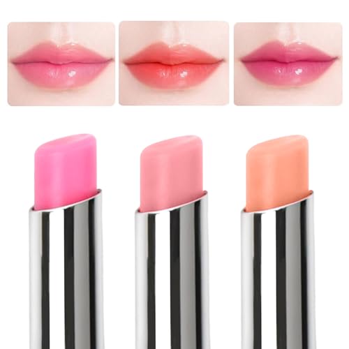 3 pcs Lippenstift Temperatur Farbwechsel Set, Langlebige Magischer Lippenbalsam, Temperaturwechsel Lipgloss Anhaltende Lippenfeuchtigkeit für Frauen Mädchen von Granvoo