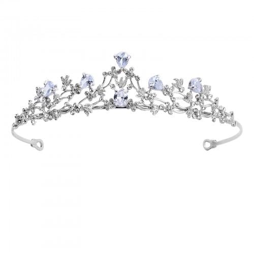 Hochzeit Braut Tiara Diadem Krone, Tiara Kristall Strass, Krone Mädchen，Krone Damen Tiara Birthday, Diadem Silber, Rapunzel Krone, Diademe für Damen Prinzessin Braut Prom Braut Party Hochzeit von Granvoo