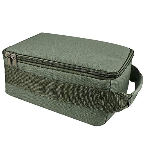 Graootoly Angelrolle Tasche Oxford Angelgerät Tasche Tragbare Wasserdichte Angelrolle Organizer für Spinning Baitcasting Fliegenrollen, Army Grün von Graootoly