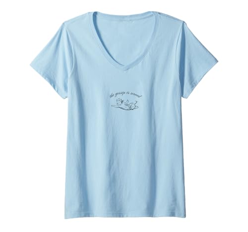 Damen The Gossip Is Served Vintage Classical Cherub Angel T-Shirt mit V-Ausschnitt Damen The Gossip Is Served Vintage Classical Cherub Angel T-Shirt mit V-Ausschnitt von Graphic Apparel