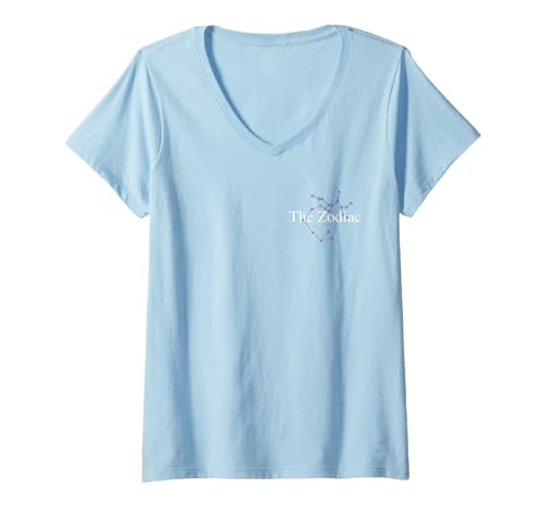 Damen The Zodiac Rainbow Color Celestial Front & Back T-Shirt mit V-Ausschnitt von Graphic Apparel
